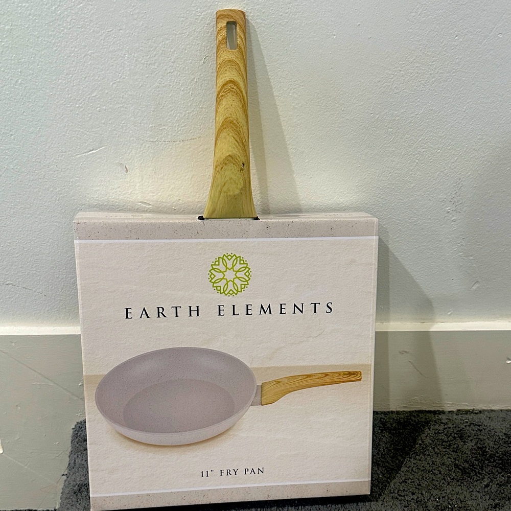 Gray Fry Pan with Wooden Handle